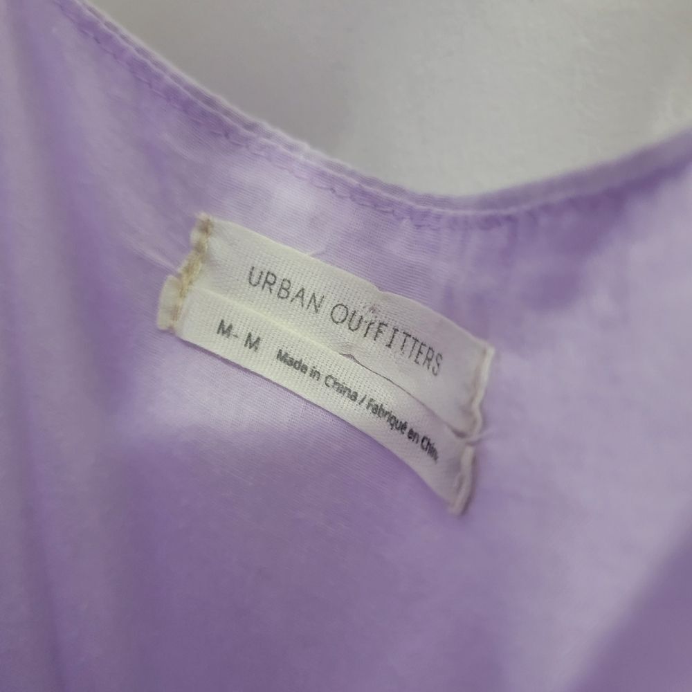URBAN OUTFITTERS Yellow Organza Tie-Shoulder Lilac Midi Dress Size Medium - Picture 4 of 10